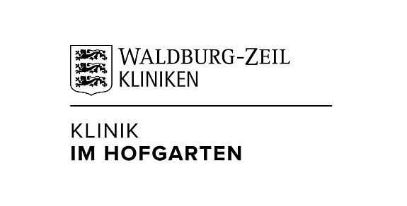 ogo der Waldburg-Zeil Kliniken – Klinik im Hofgarten in schwarz-weiß, kompakte Darstellung.