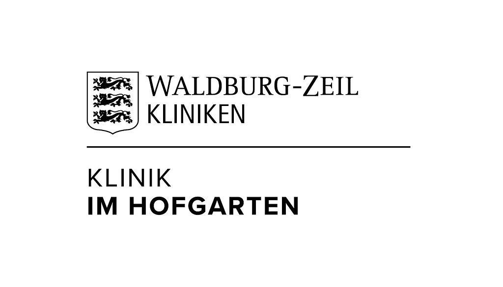ogo der Waldburg-Zeil Kliniken – Klinik im Hofgarten in schwarz-weiß, kompakte Darstellung.