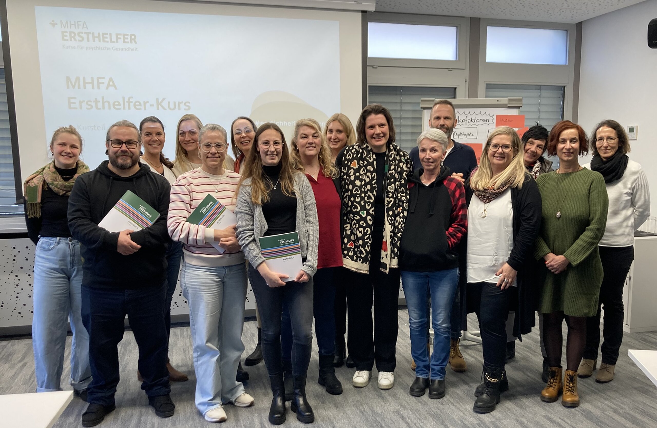 Gruppenbild aller psychischen Ersthelfenden der Waldburg-Zeil Kliniken.