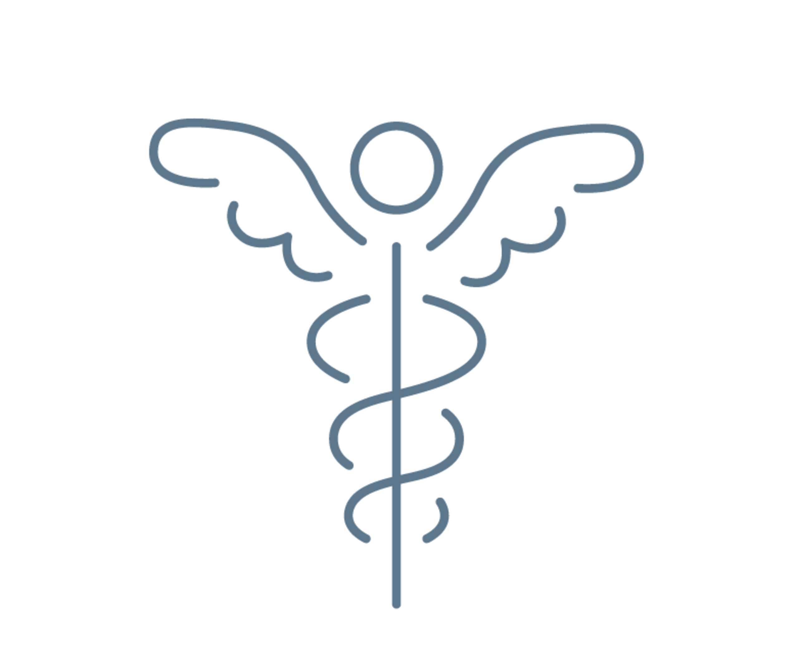 Symbolfoto medizinisches Zeichen in einem Engel integriert