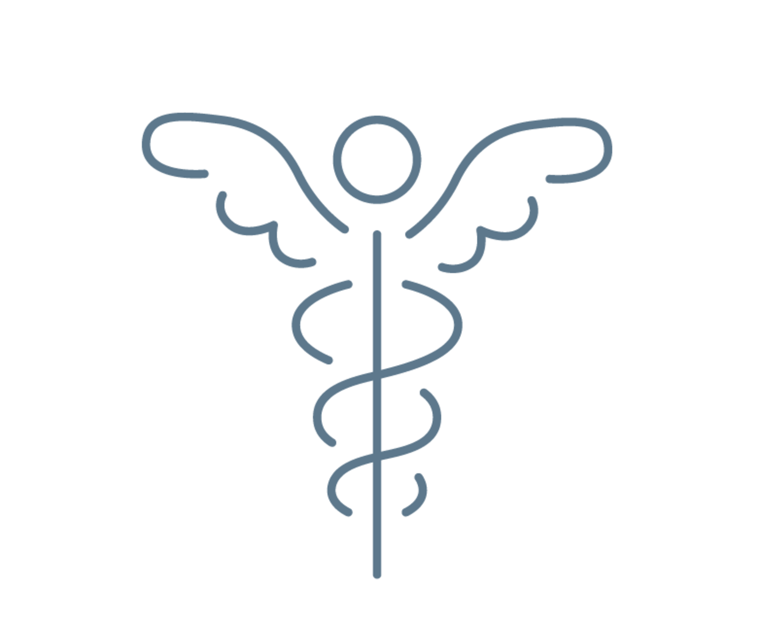 Symbolfoto medizinisches Zeichen in einem Engel integriert