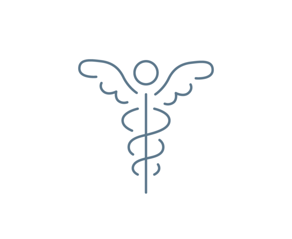 Symbolfoto medizinisches Zeichen in einem Engel integriert