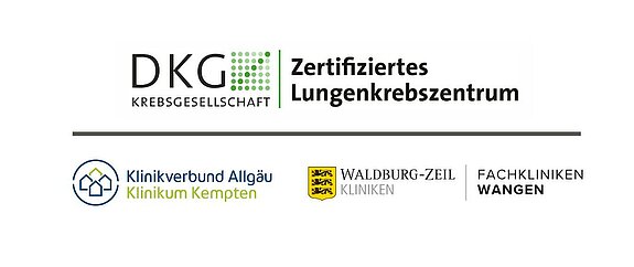 Logo vom standortübergreifenden Lungenzentrum Allgäu / Oberschwaben der Fachkliniken Wangen und des Klinikums Kempten