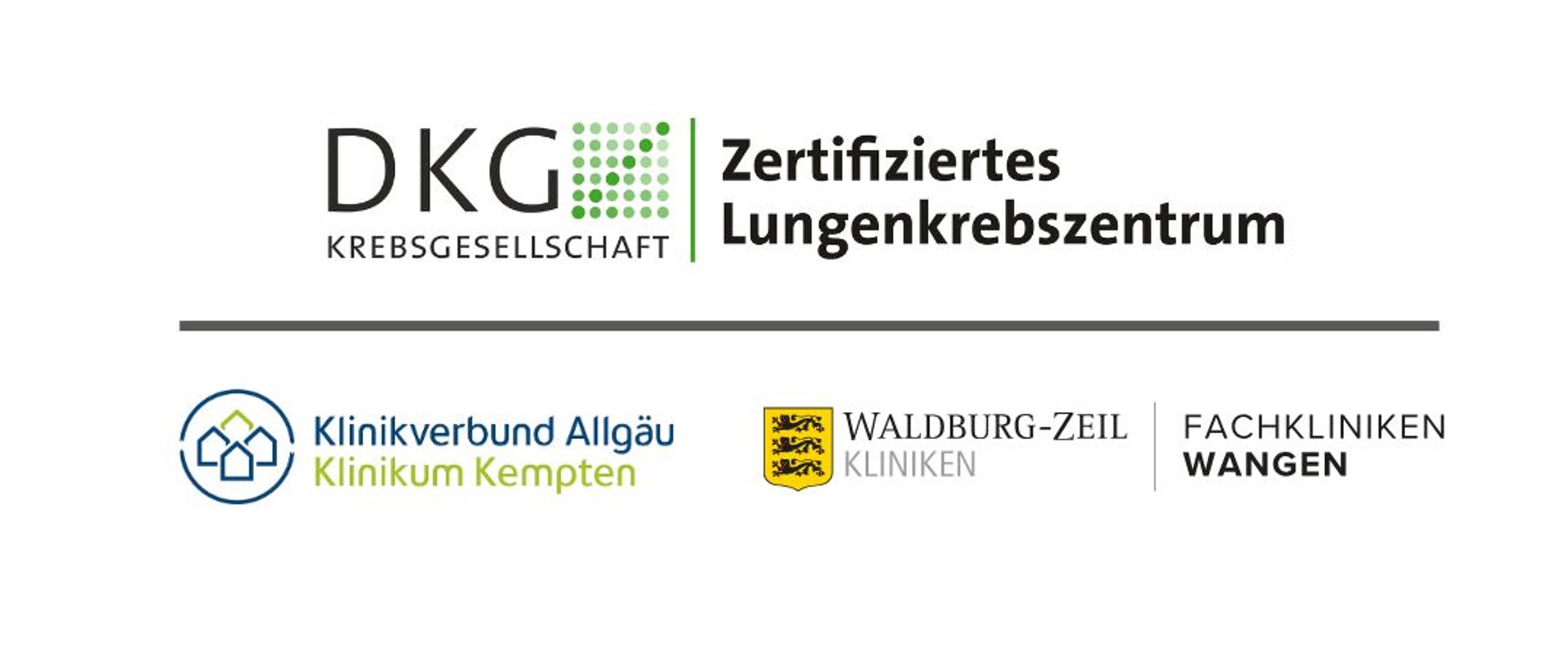 Logo vom standortübergreifenden Lungenzentrum Allgäu / Oberschwaben der Fachkliniken Wangen und des Klinikums Kempten