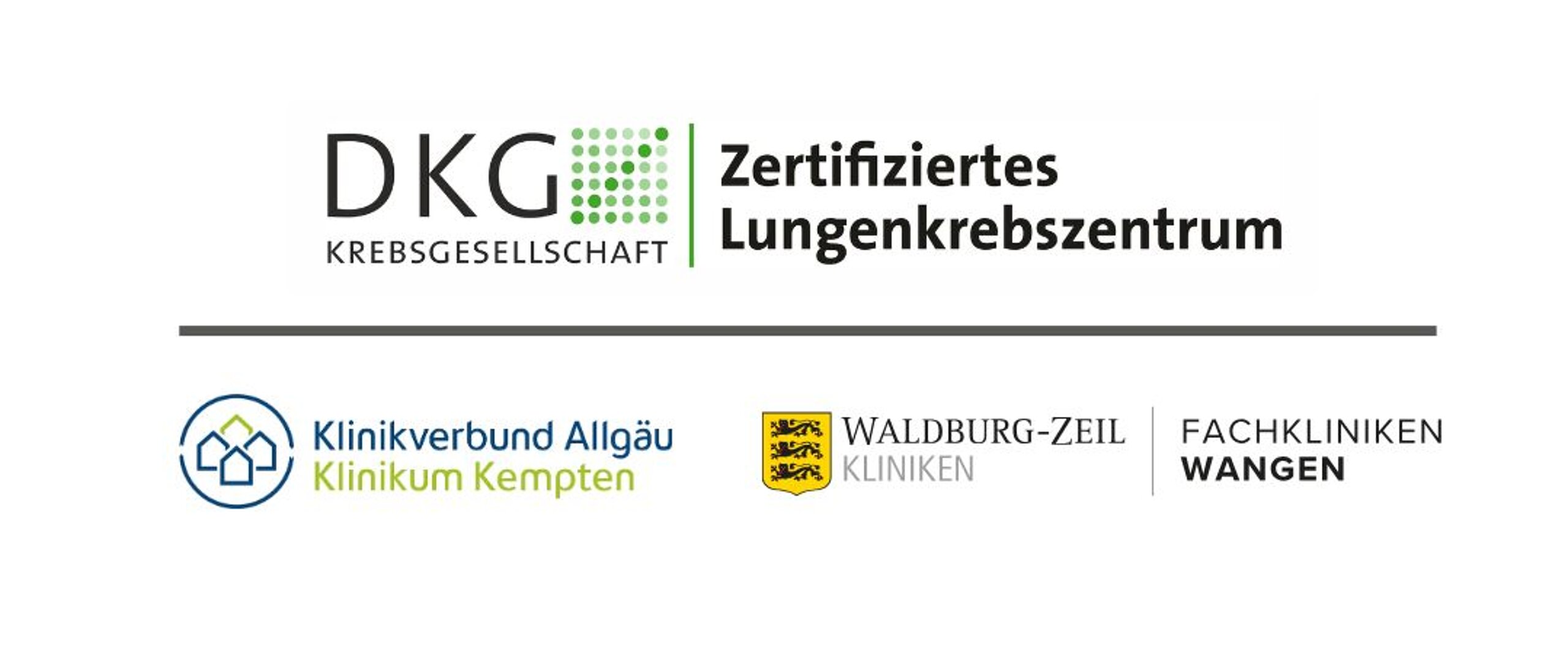 Logo vom standortübergreifenden Lungenzentrum Allgäu / Oberschwaben der Fachkliniken Wangen und des Klinikums Kempten