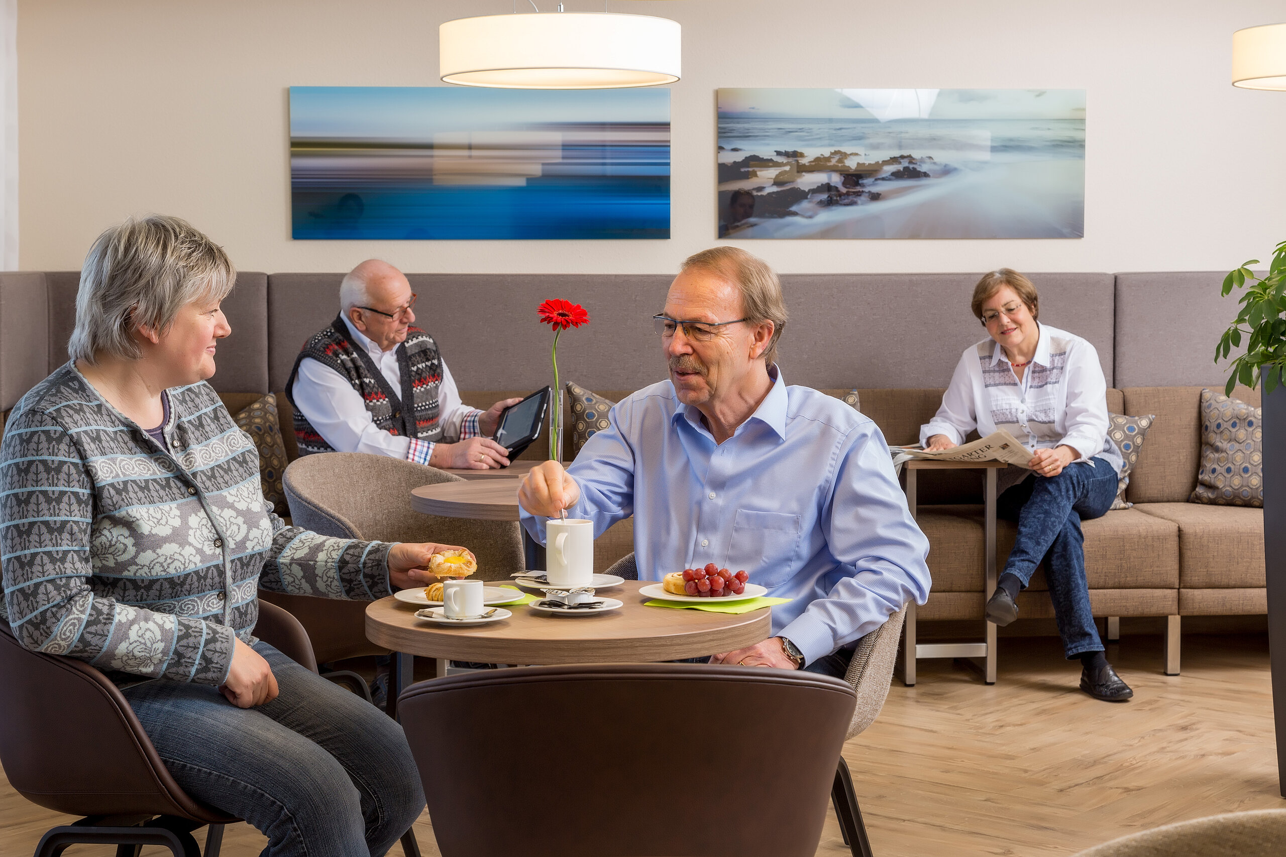 patienten in der lounge